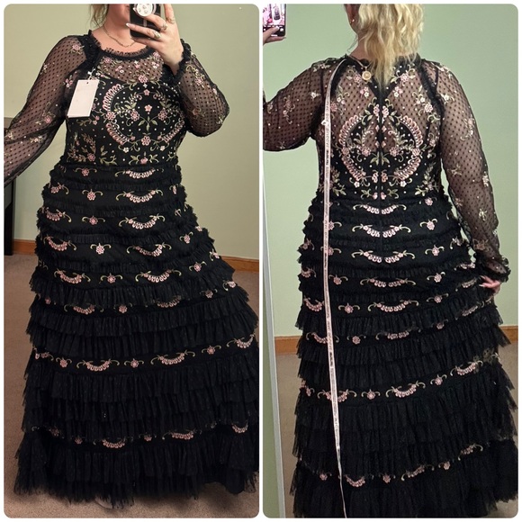 Mac Duggal size 18 Elegant Black Lace Evening Gown style 8030 - Picture 4 of 9